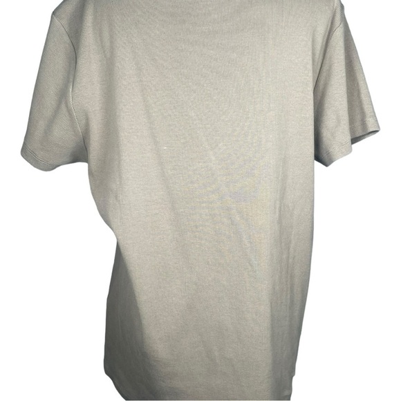 H&M XXL Ribbed Basic Tshirt Stretch Plus Size Top Casual Everyday Fashion Sage - Picture 4 of 10